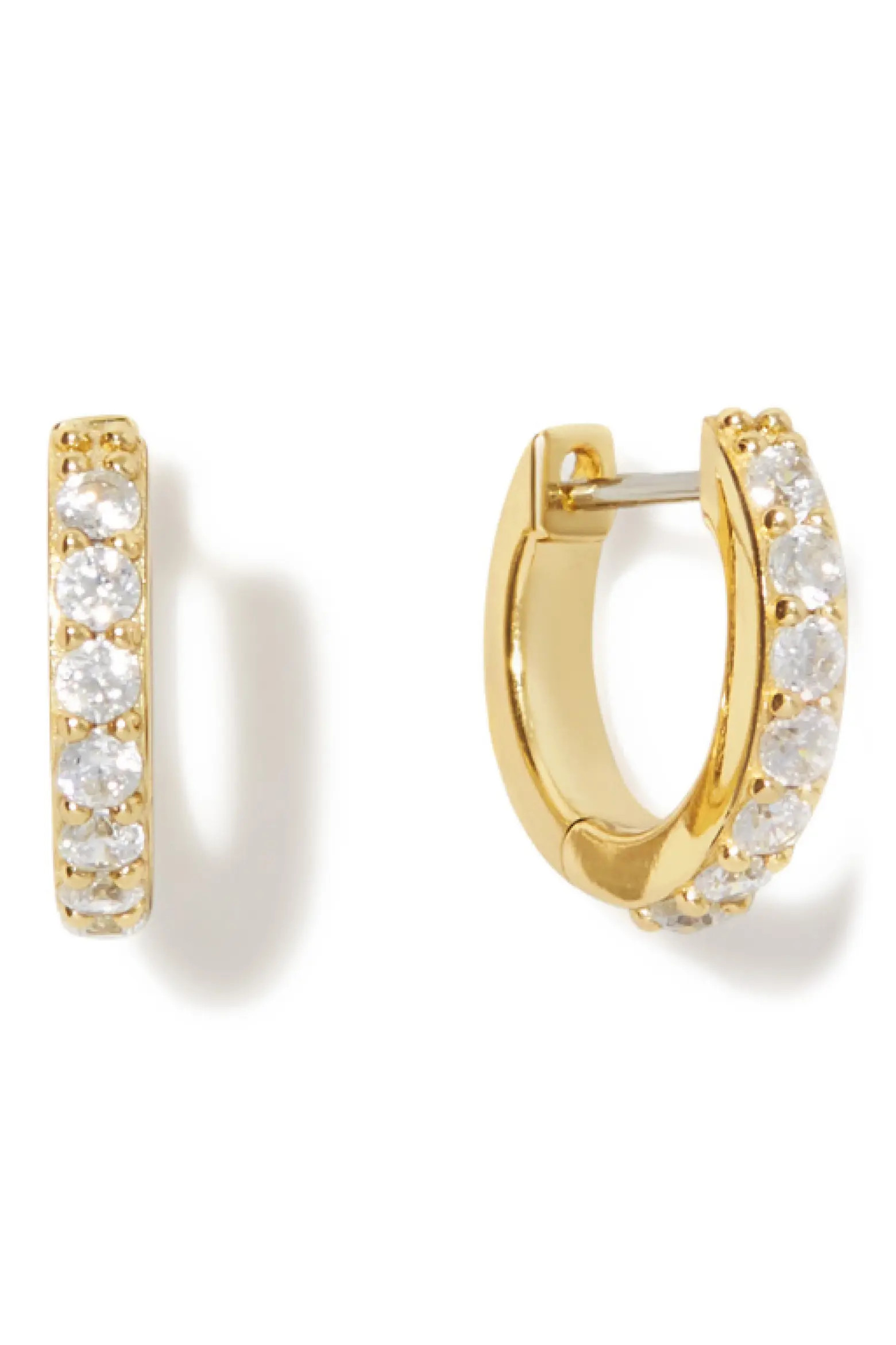 Suzanne Medium Cubic Zirconia Huggie Hoop Earrings (Women) | Nordstrom | Nordstrom