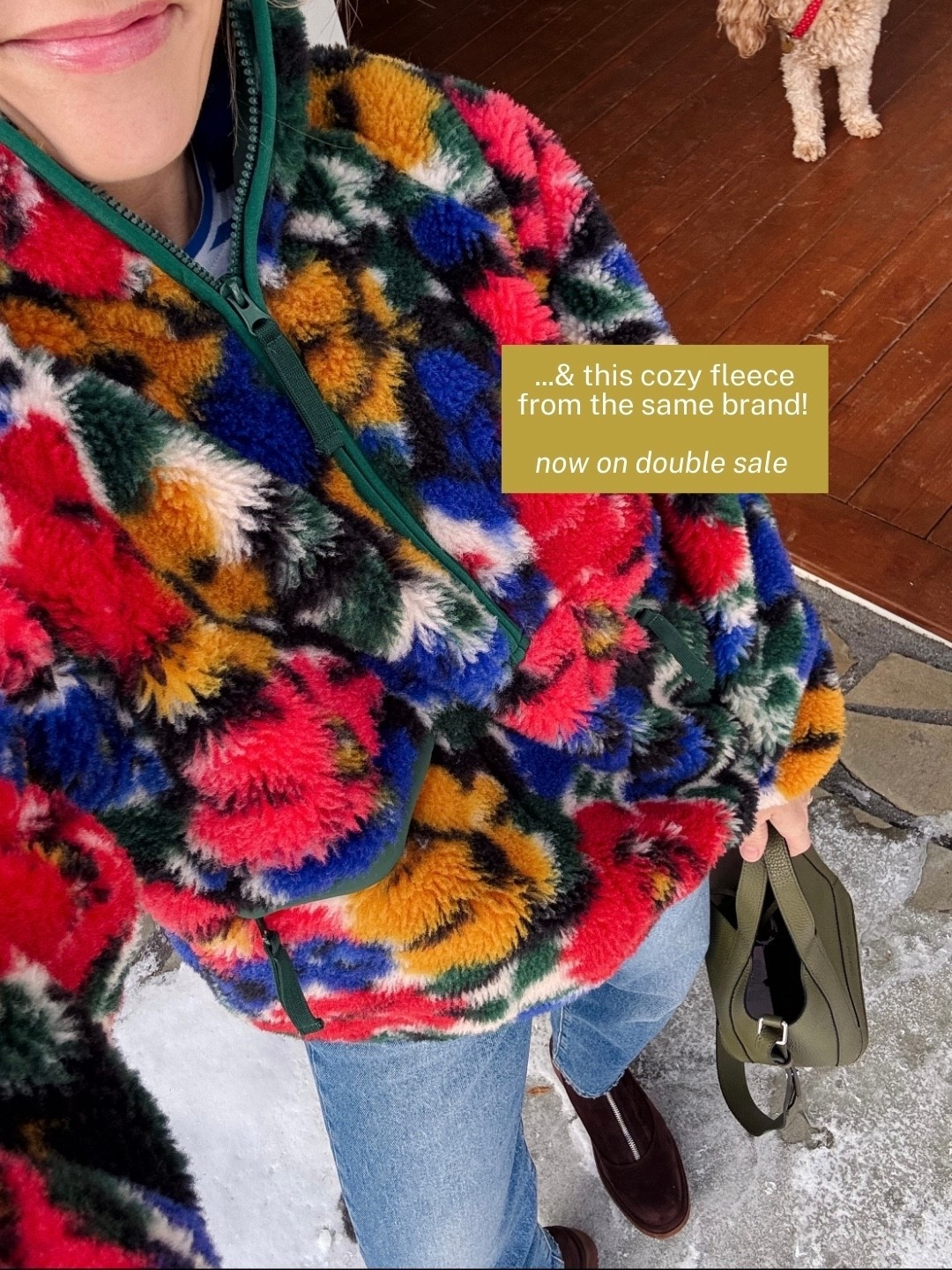 Rumored sherpa fleece now on sale ~ is perfectly oversized, wearing an xs/s. This varley in mauve is a bestseller lately to, wearing a small. Levi's ribcage straight leg jeans are a favorite with boots, crop length (5'3") are a closer fit but still wearing my regular size, New Horse crossbody bag Boots are true to size, Wearing a small in Kule Stripe tee, Merit flush balm on lips & cheeks in Lebonbon, EBY underwear size up to a medium, Pepper bra ~ xo, Claire

#LTKSeasonal #LTKootd #LTKmomlife