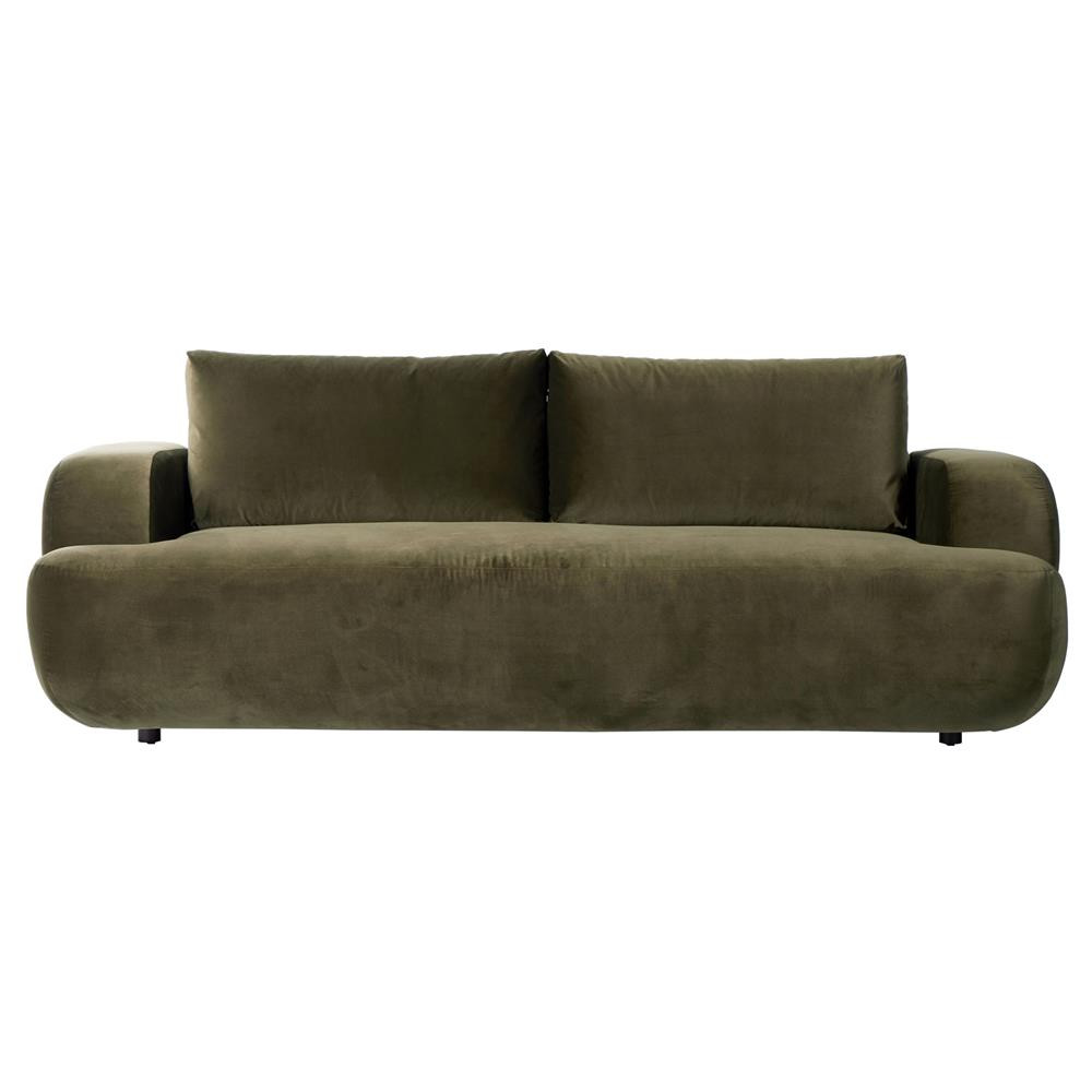 Rayne Modern Classic Olive Green Upholstered Sofa - 90"W | Kathy Kuo Home