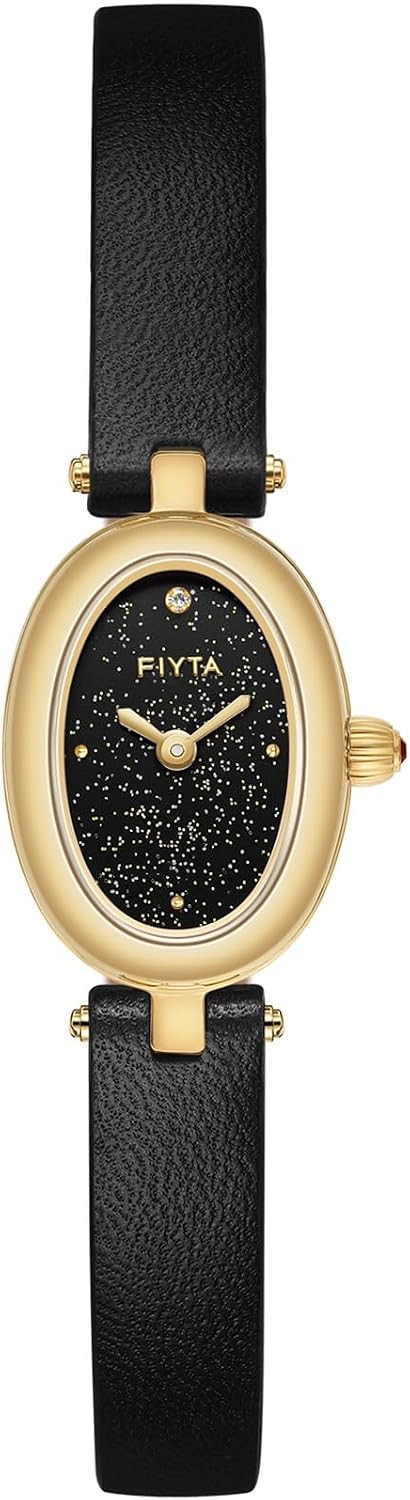 FIYTA Women's Watch - Elegant Gold Small Oval Vintage Watch with Sapphire Crystal; Ruby-Inlaid Crown, 316L Stainless Steel Dainty Jewelry Bracelet, Timeless Gift for Her | Amazon (US)