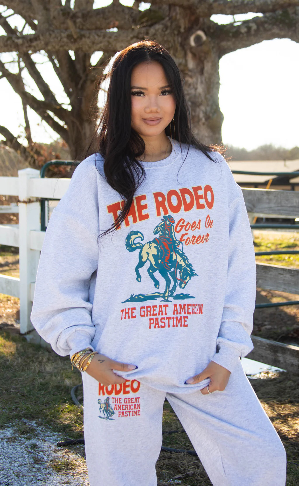 charlie southern: rodeo forever sweatshirt - grey | RIFFRAFF