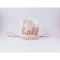 1/2 Birthday, Half Birthday Outfit, Blush Pink Halfway To One, Girl Hat | Etsy (US)