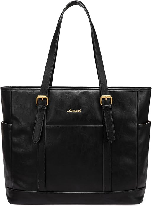 LOVEVOOK Laptop Tote Bag for Women,Vintage Leather Work Tote Bag for Women Computer Briefcase Bag... | Amazon (US)