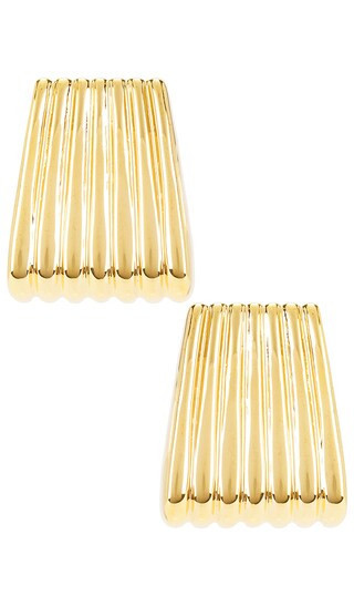 Heaven Mayhem Ribbed Maxi Earrings in Metallic Gold. | Revolve Clothing (Global)