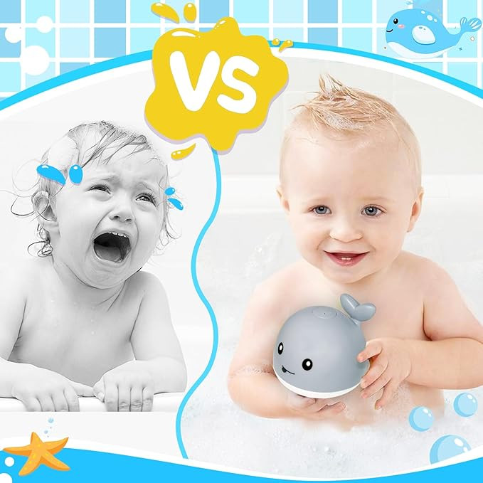 TFS TOP·FANS Baby Whale Bath Toy Infant: Light Up Fountain 6-12 Months Old Bathtub 18-24 Pool 3 ... | Amazon (US)