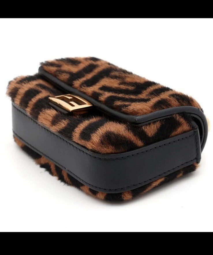 Fendi fur leather bag charm Nano Baguette chain shoulder bag  | eBay | eBay US