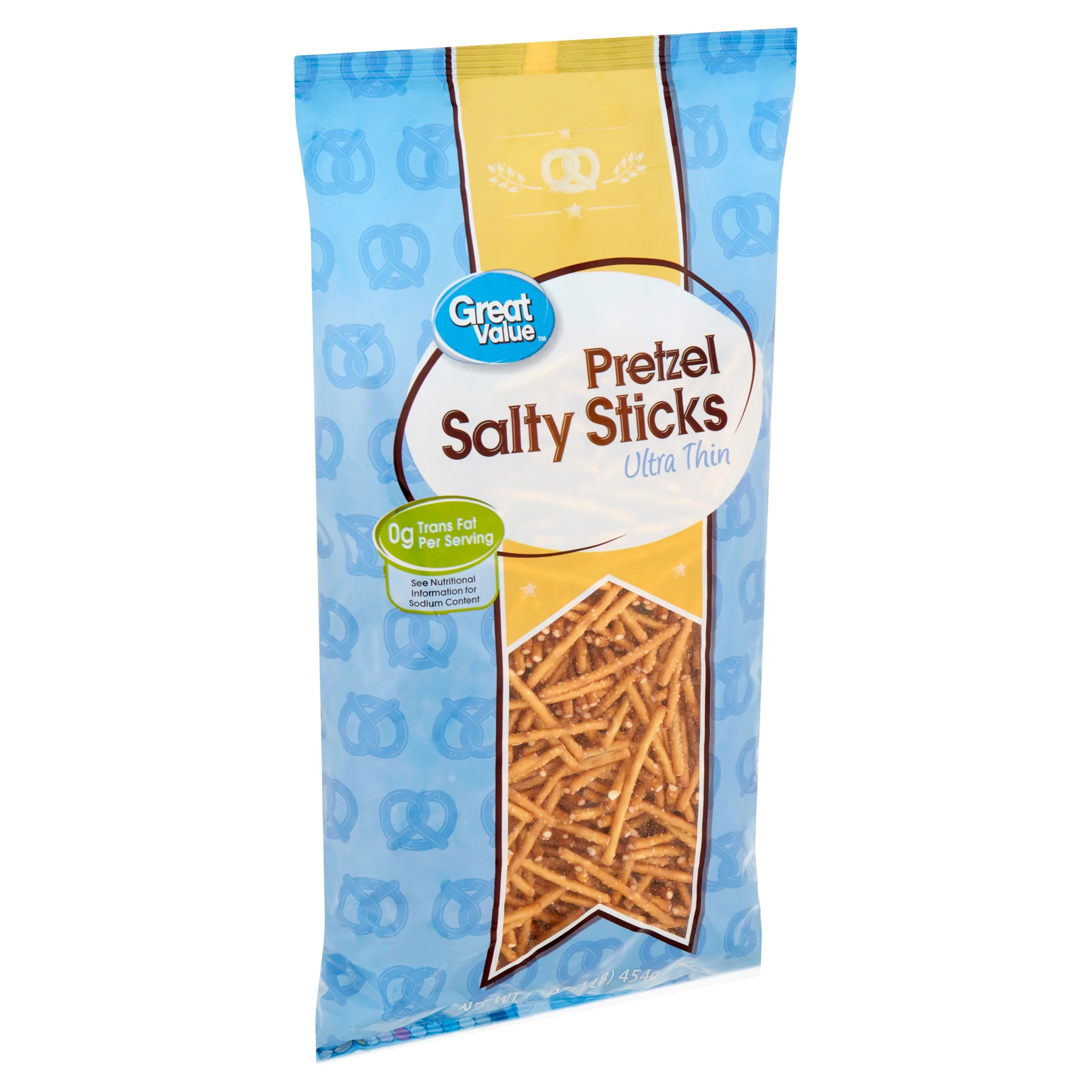 Great Value Ultra Thin Salty Pretzel Sticks, 16 oz - Walmart.com | Walmart (US)