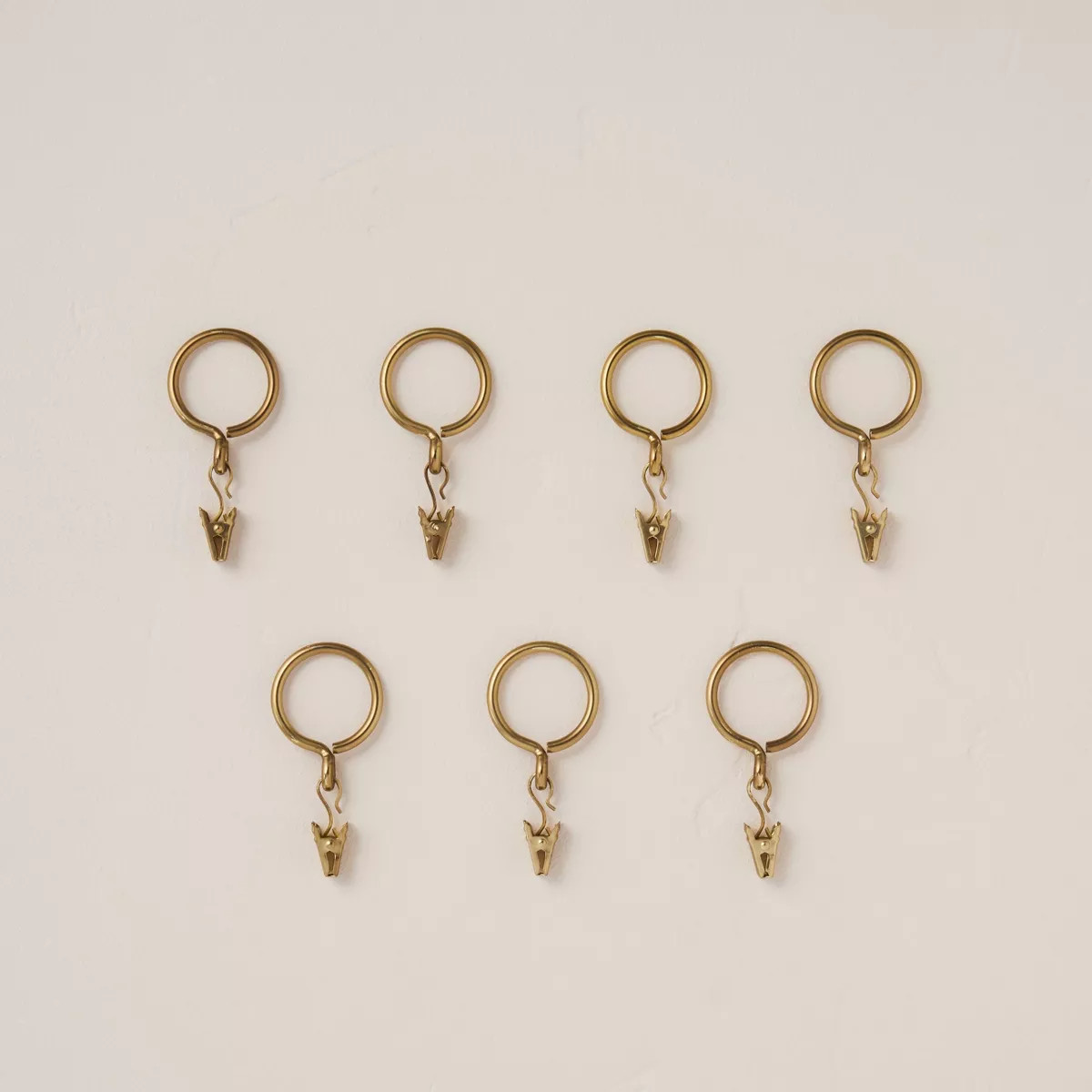 7ct Antiqued Finish Curtain Ring Set Brass - Hearth & Hand™ with Magnolia | Target