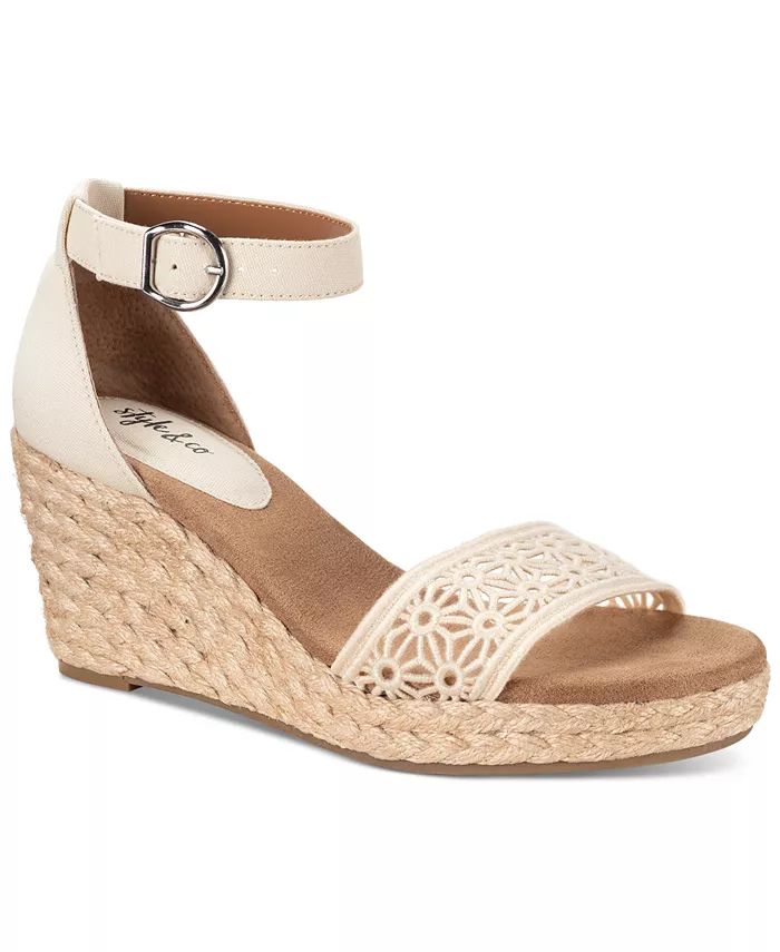 Style & Co Shirleyy Ankle-Strap Espadrille Platform Wedge Sandals, Created for Macy's - Macy's | Macys (US)