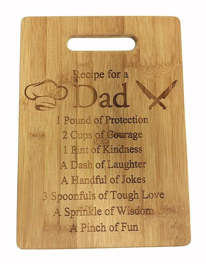 Recipe for a Dad Cute Funny Laser Engraved Bamboo Cutting Board - Wedding, Housewarming, Annivers... | Amazon (US)