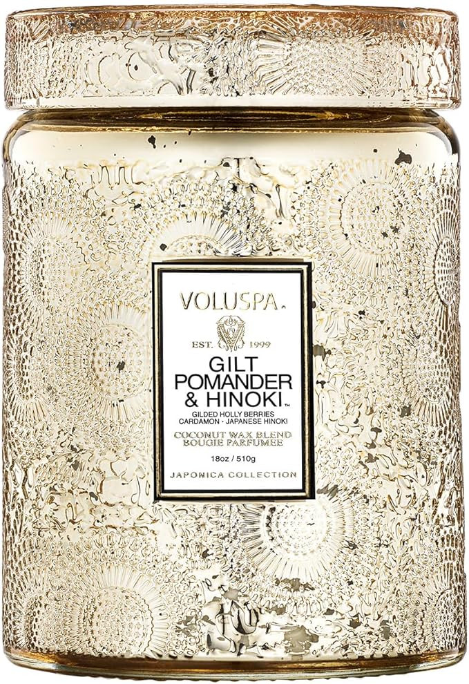Japonica Collection Large - Gilt Pomander and Hinoki Reed by Voluspa for Unisex - 18 oz Candle | Amazon (US)
