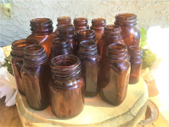 1 Vintage Medical Apothecary Amber Brown Bottles - Etsy | Etsy (US)