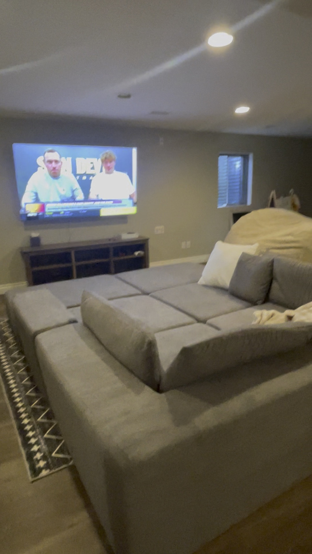 This couch is so cozy and perfect for our basement. It reminds me of the kids nugget couch, adult size! You can configure it so it looks like a sectional or a bed which will be perfect for guests! Shipping was so quick & it’s on sale!! 

#LTKSaleAlert #LTKHome #LTKFamily