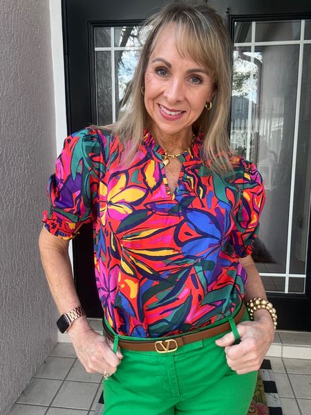 This colorful blouse is perfect for spring and summer! 

#LTKover40 #LTKSeasonal