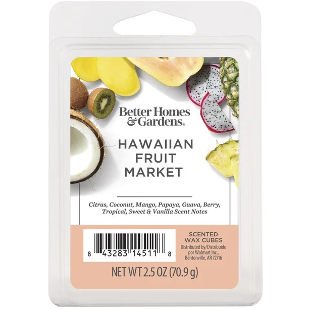 Hawaiian Fruit Market Scented Wax Melts, Better Homes & Gardens, 2.5 oz (1-Pack) | Walmart (US)