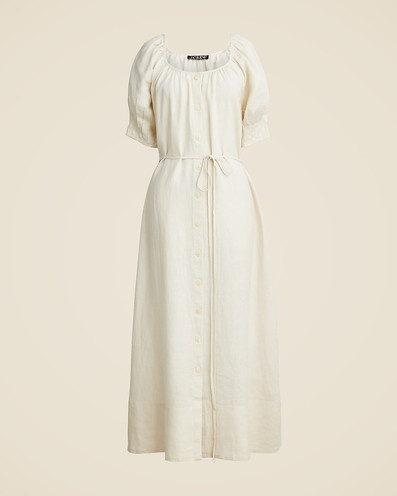 Click for more info about Button-up midi dress in linen