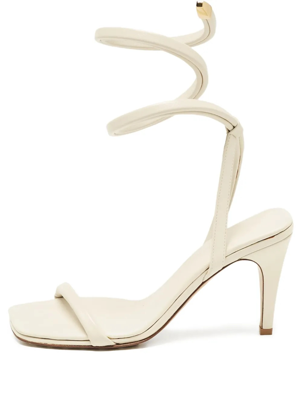 Bottega Veneta Pre-Owned 100mm spiral-ankle Sandals | White | FARFETCH | Farfetch Global