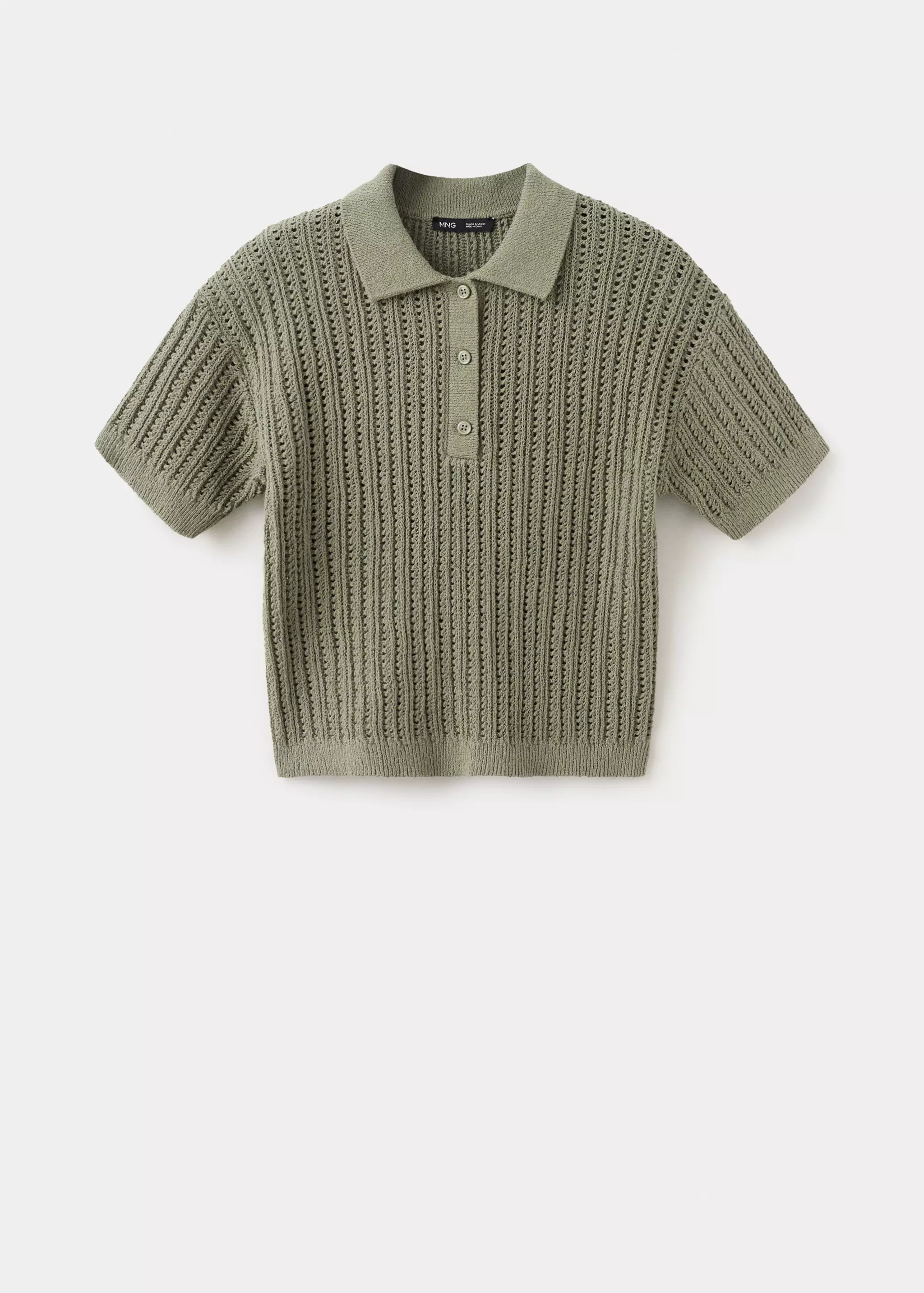 Openwork knitted polo-neck sweater | MANGO (UK)