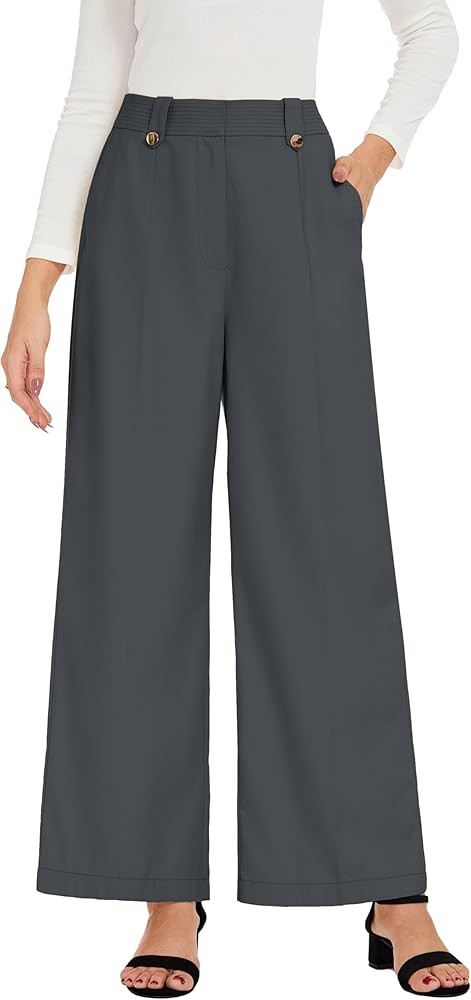 GRACE KARIN Wide Leg Dress Pants for Women 2025 High Waisted Work Pants Business Casual Long Trou... | Amazon (US)