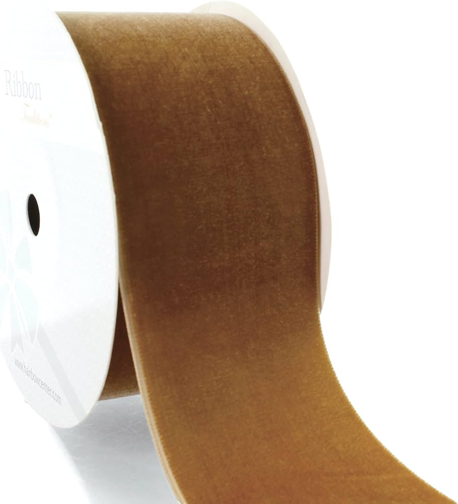 HBC 2" Velvet Ribbon 845 Camel - 5 Yards | Amazon (US)
