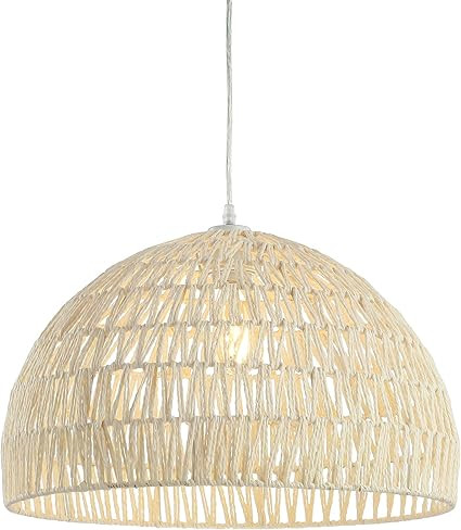 JONATHAN Y JYL6504A Campana 20" Woven Rattan Dome LED Pendant, Scandinavian, Minimalist, Transiti... | Amazon (US)