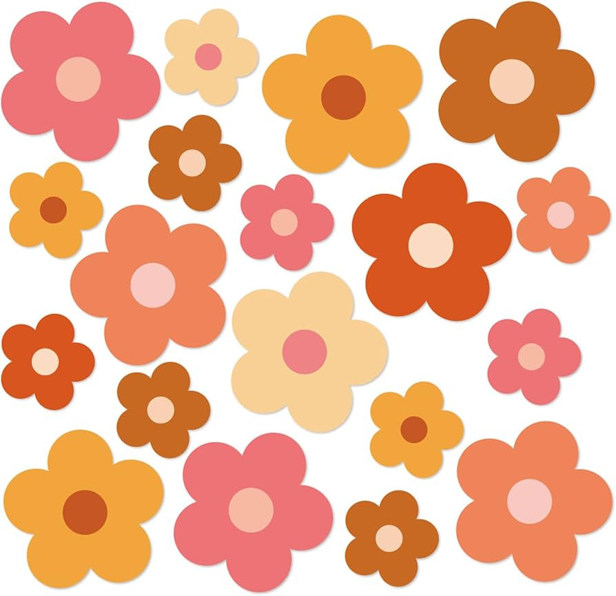 AnyDesign Groovy Boho Flowers Cutouts Flower Shaped Cut Outs 6 Colors Retro Groovy Hippie Paper C... | Amazon (US)