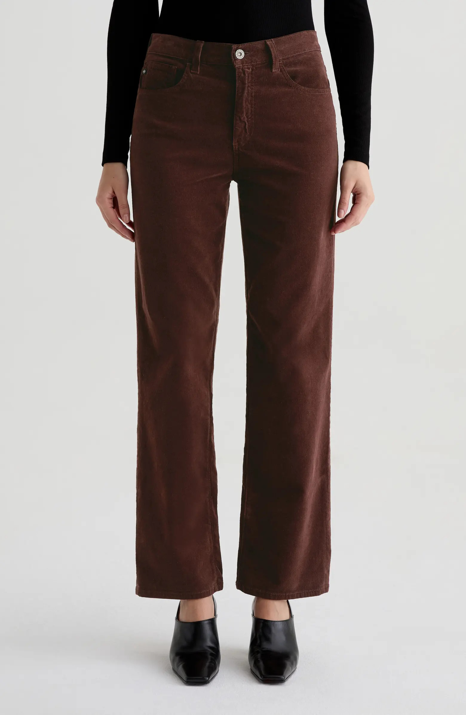 AG Brinley Mid Rise Straight Leg Corduroy Pants | Nordstrom | Nordstrom