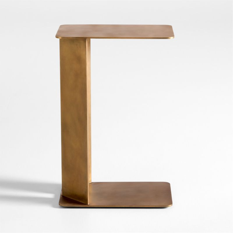 Cruz Burnished Brass Steel Rectangular C Table + Reviews | Crate & Barrel | Crate & Barrel