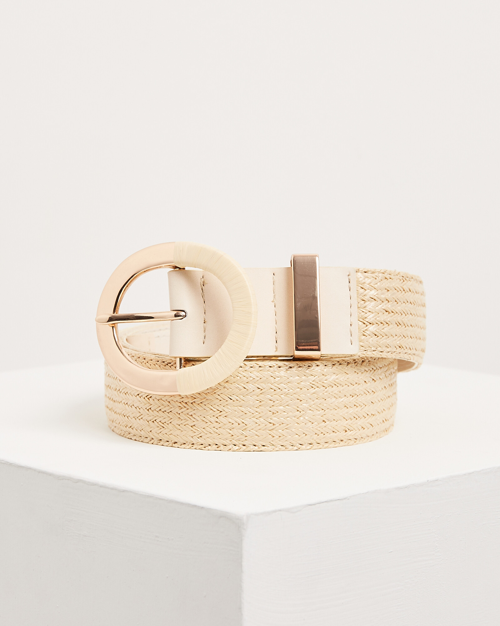 Cream Raffia Wrapped Gold Buckle Belt | Oliver Bonas | Oliver Bonas (Global)