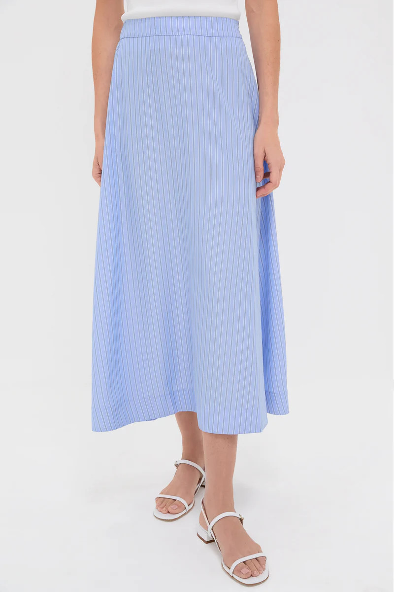 Cornflower Blue Stripe Evelyn Skirt | Tuckernuck (US)