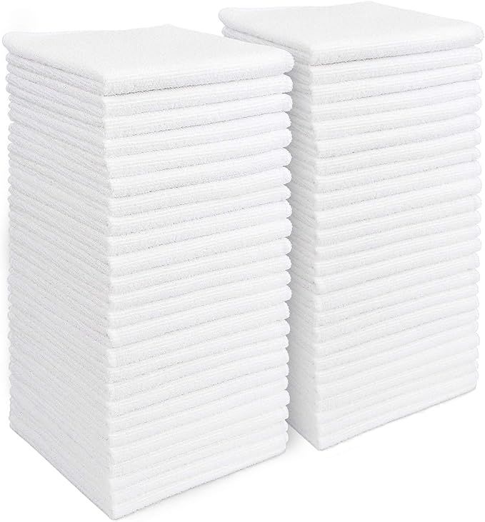 AIDEA Microfiber Cleaning Cloths White-50PK, Absorbent Cleaning Rags, Lint Free Cloth, Scratch-Fr... | Amazon (US)