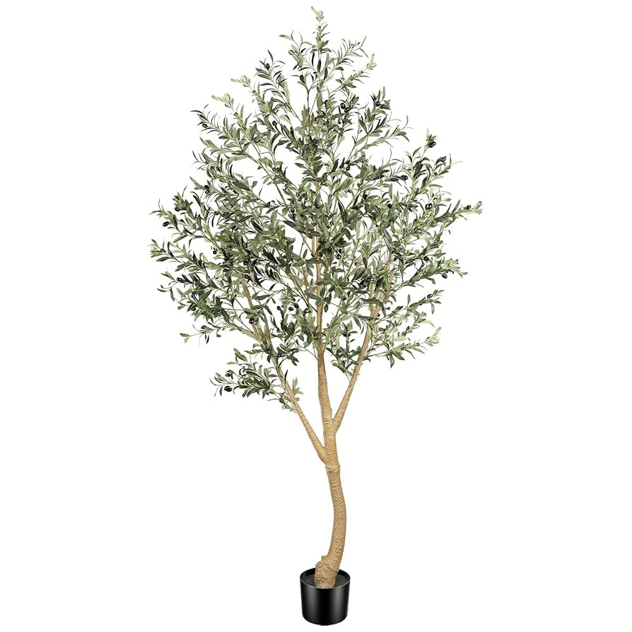 Realead 8ft Faux Olive Tree, Large Realistic Olive Trees Artificial Indoor, Tall Fake Olive Tree ... | Amazon (US)