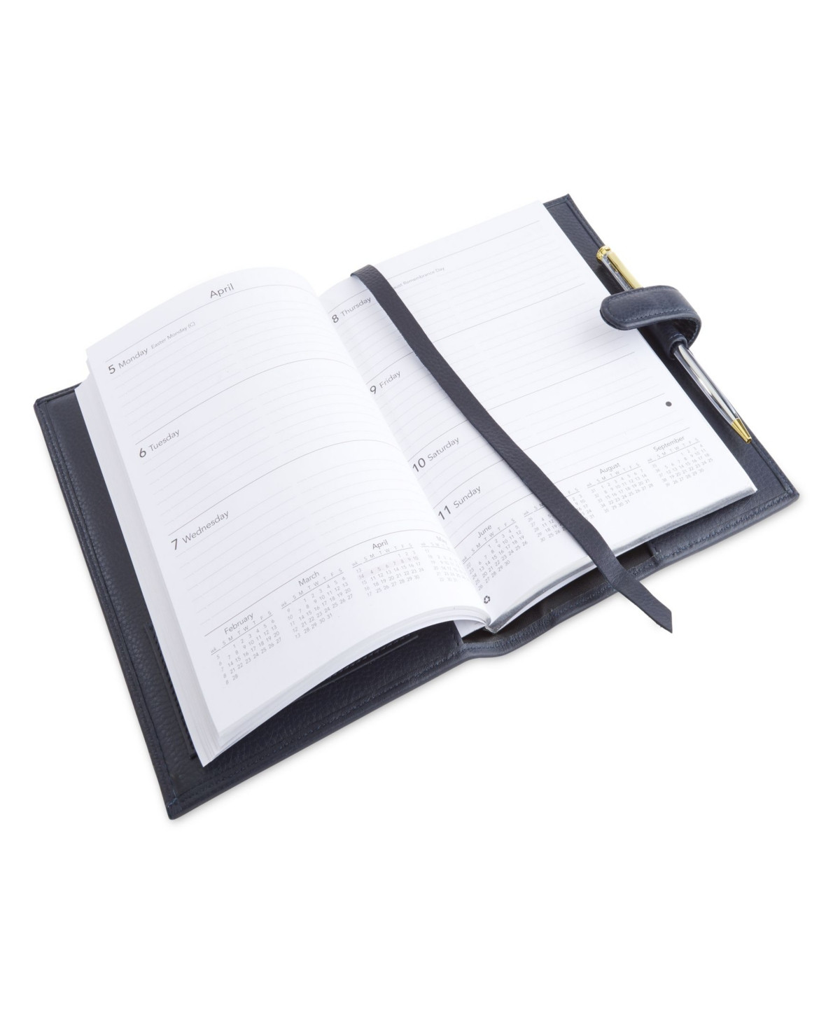 Men's Executive Leather Daily Planner - Navy Blue | Macy's