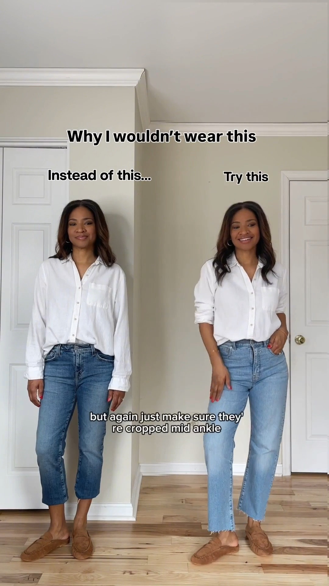 Outfit fixes! Cropped ankle jeans tips! Try to find a pair that cropped mid to lower ankle. I’m wearing a size 4/27 in the jeans and my second pair are from Madewell a couple of years ago but linked similar ones! 

#ltkover40 #ltkootd #ltkseasonal
