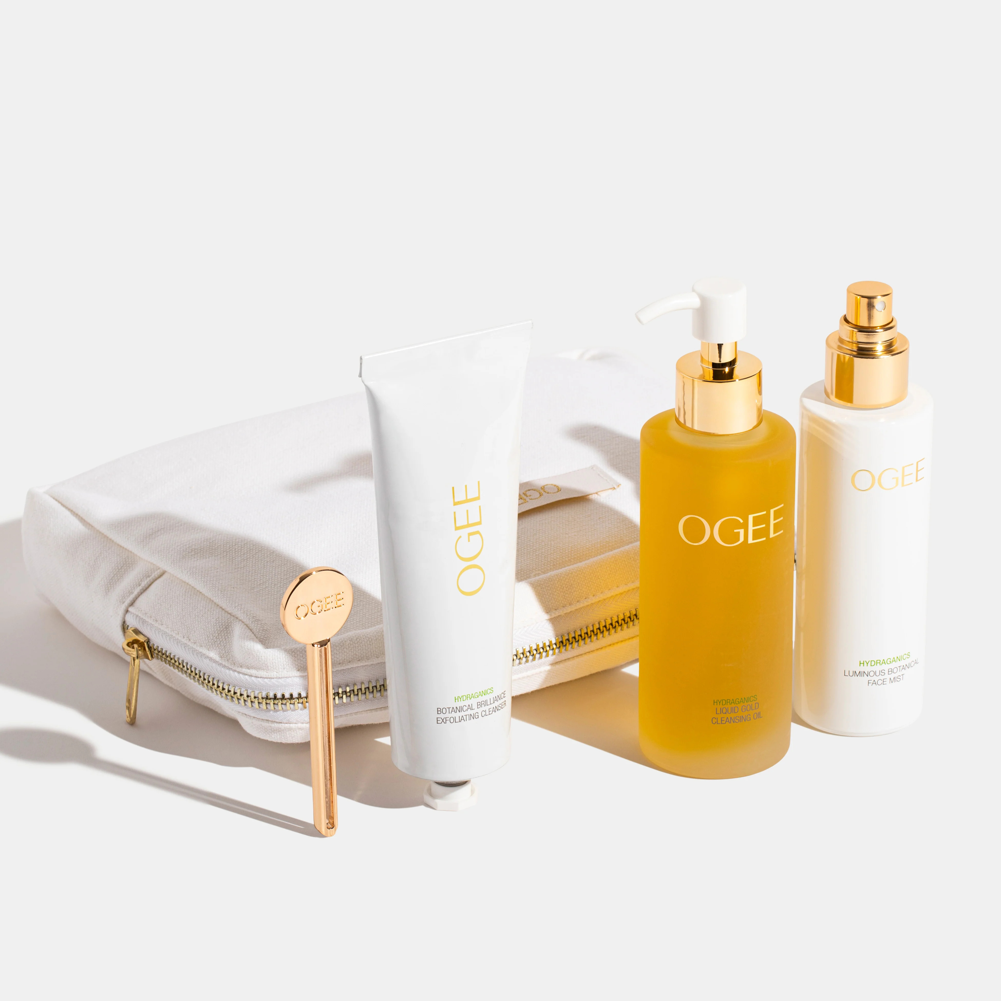 Cleanse, Tone, and Glow Complete Cleanse Routine 100ml/145ml/90ml by Ogee Organic Skincare & Makeup | Ogee