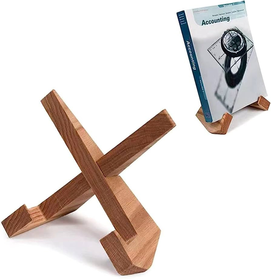 Agirlvct Cookbook Stand,Wooden Decoration Cook Book Stand for Kitchen Counter Holder Also for Ipa... | Amazon (US)