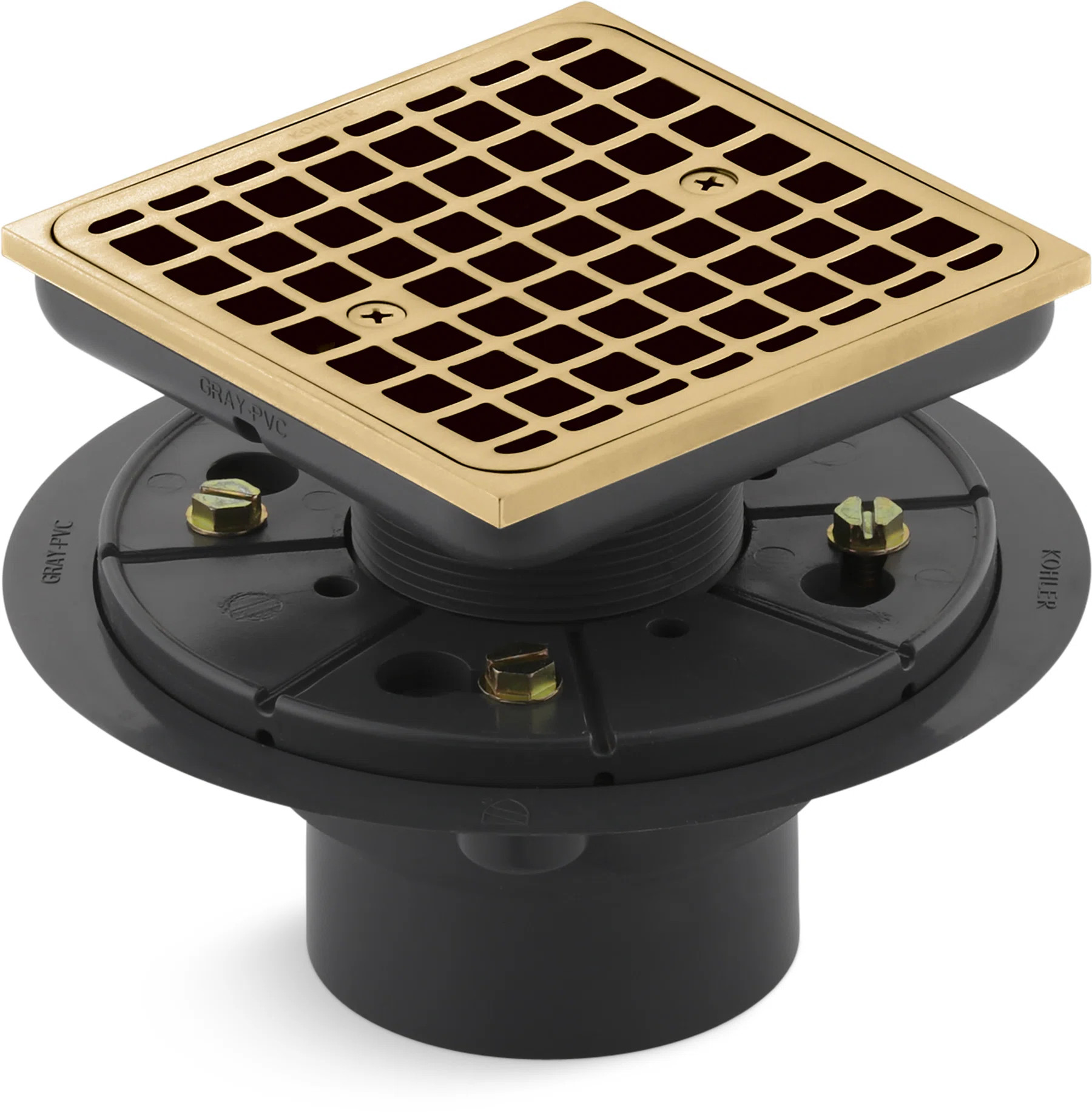 Clearflo Square Design Tile-In Shower Drain with Reversible Collar, 2" and 3" PVC Connection K-91... | Wayfair North America