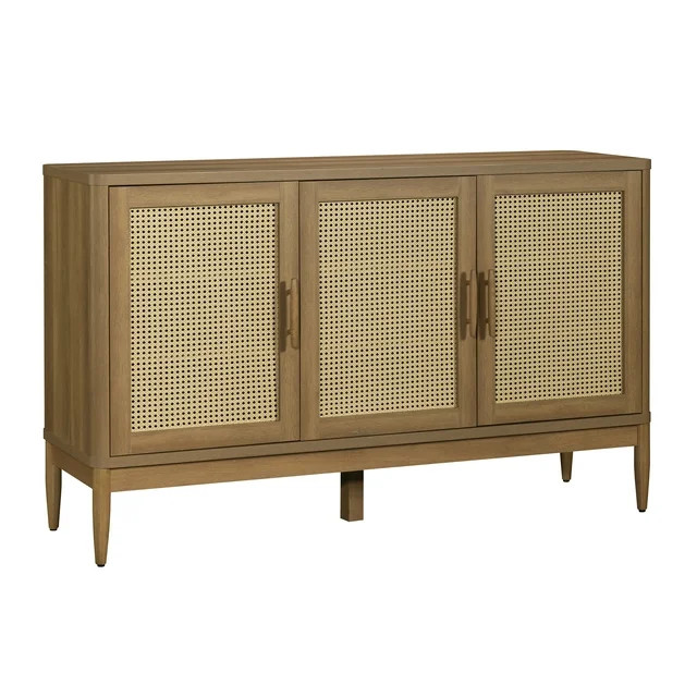 Better Homes & Gardens Springwood Caning Sideboard, Light Honey Finish - Walmart.com | Walmart (US)
