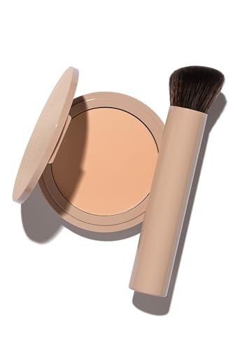 No Makeup Makeup Foundation + Brush Duo, Cream-Balm Formula Conceals, Corrects and Camouflages with Skin-Tone Adaptive Flexshade Technology, Buildable, Long-Lasting, Cruelty-Free, Vegan, Fair | Amazon (US)