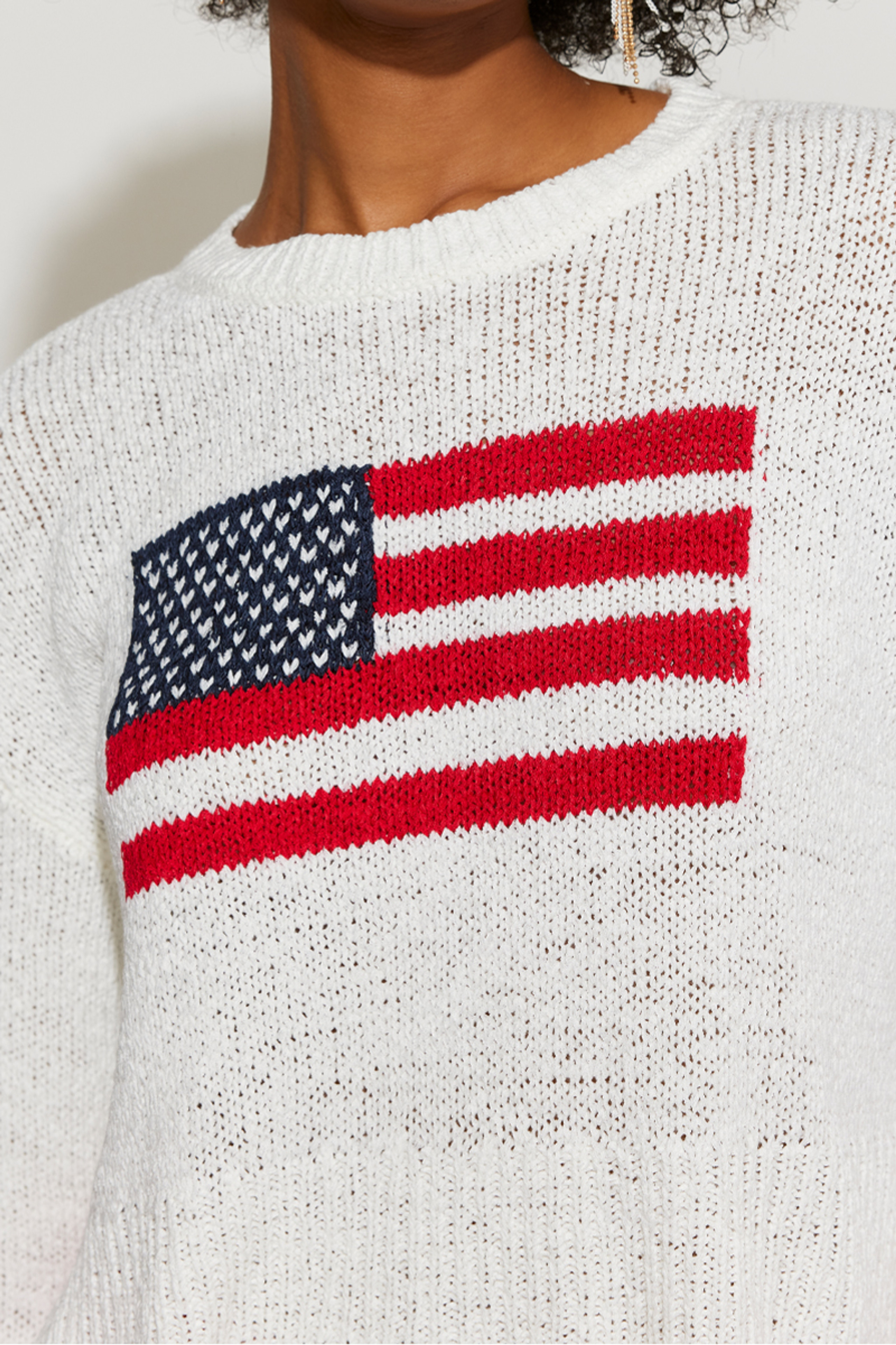American Flag Pullover Sweater | Francesca's