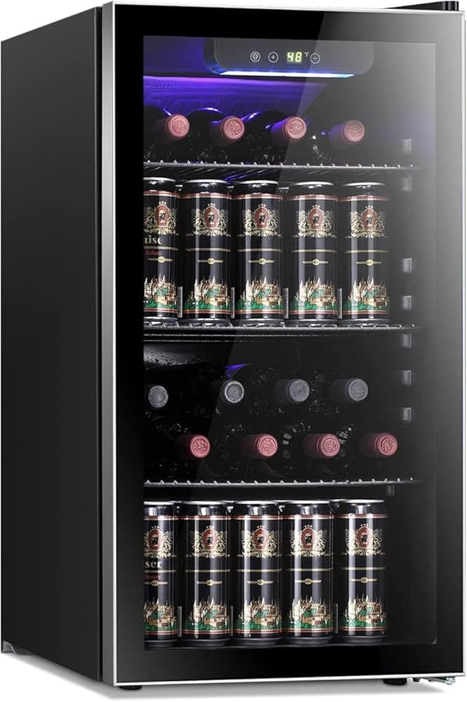 Antarctic Star 26 Bottle 130 Can Wine Cooler/Cabinet Beverage Refrigerator Mini Wine Cellar Beer ... | Amazon (US)