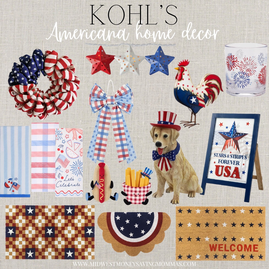 Americana home decor @Kohl's 

4th of July decor Memorial Day decor porch decor wreath welcome mat Independence Day decor 

#LTKHome #LTKmomlife #LTKSeasonal