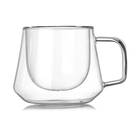 CreativeArrowy Double Coffee Mugs With Handle Mugs Drinking Insulation Double Wall Glass Tea Cup Gif | Walmart (US)