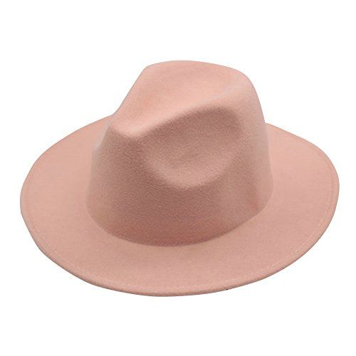 LETSQK Men's Crushable Simulated Wool Felt Fedora Hats Pink | Amazon (US)