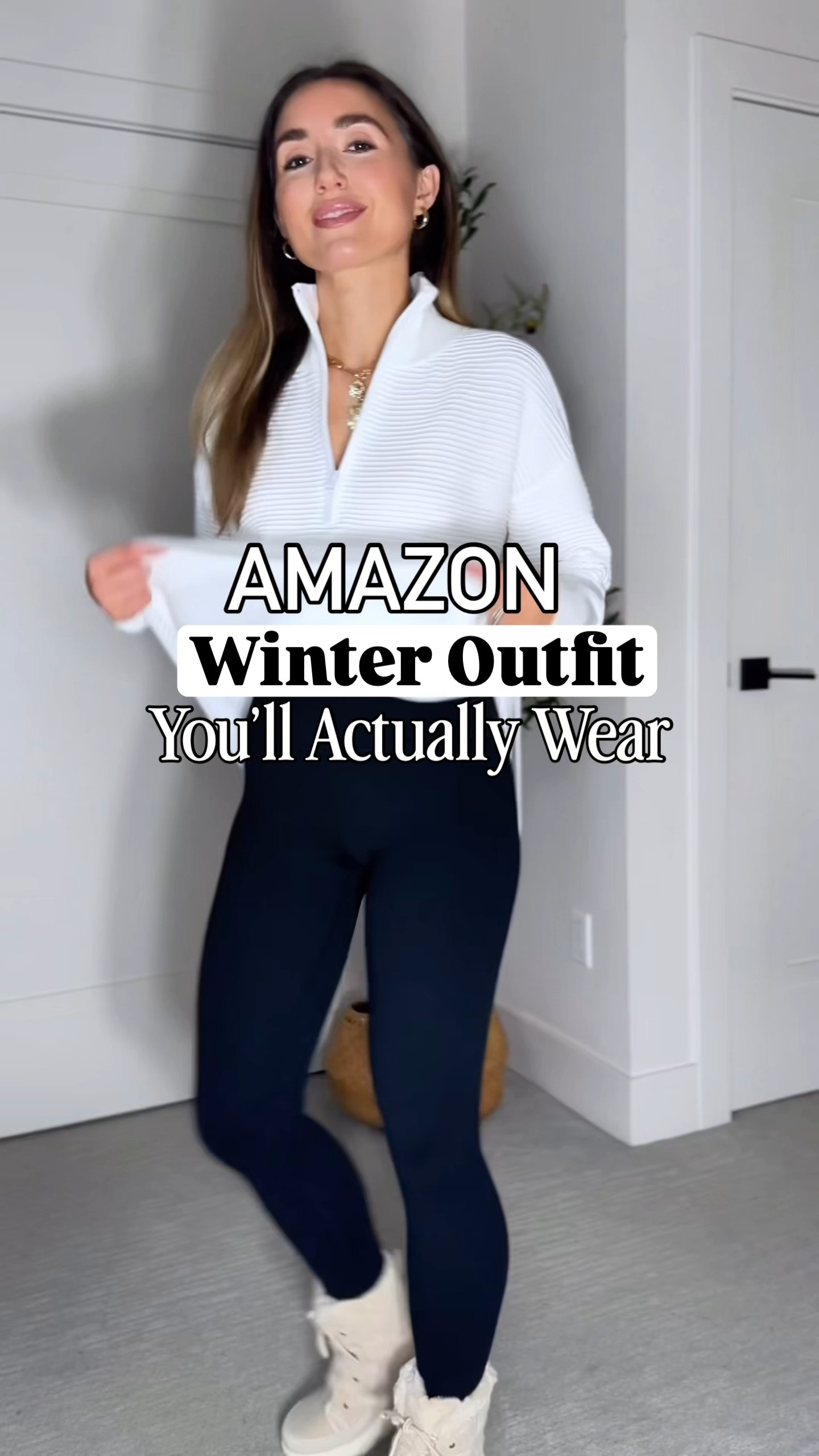 Comfy & Cute Winter outfit you'll actually wear! Closet staple white ribbed pullover. With viral quilted vest in another color! Wearing S in all. Leggings are buttery soft and just like my Lulu align but without front seam!! I linked two- one with pockets and one without.  

 #LTKHoliday #LTKgrwm #LTKootd