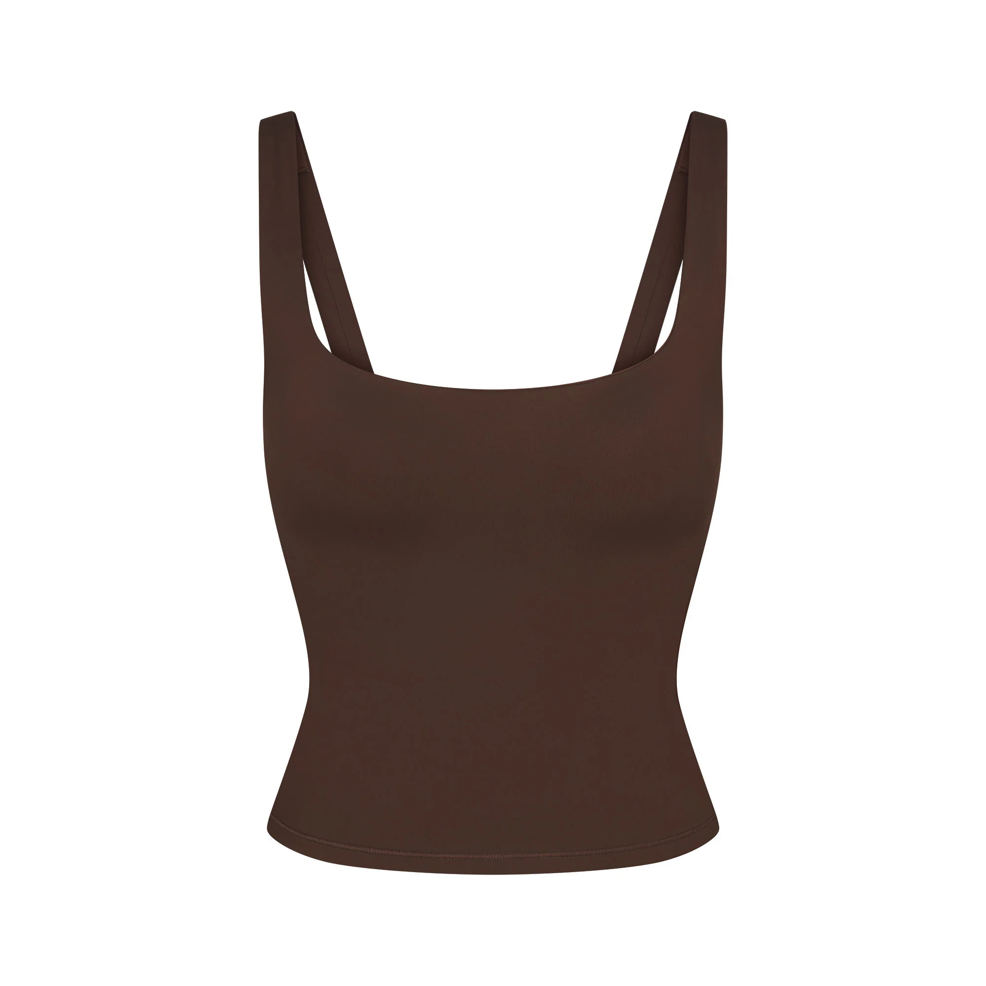 NikeSKIMS MATTE SQUARE NECK TANK | DARK SEPIA | SKIMS | SKIMS (US)