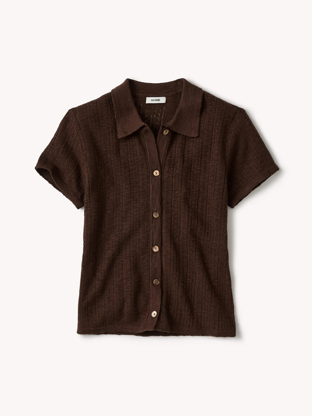 Umber Coastal Linen Pointelle Polo - Buck Mason- Modern American Classics | Buck Mason