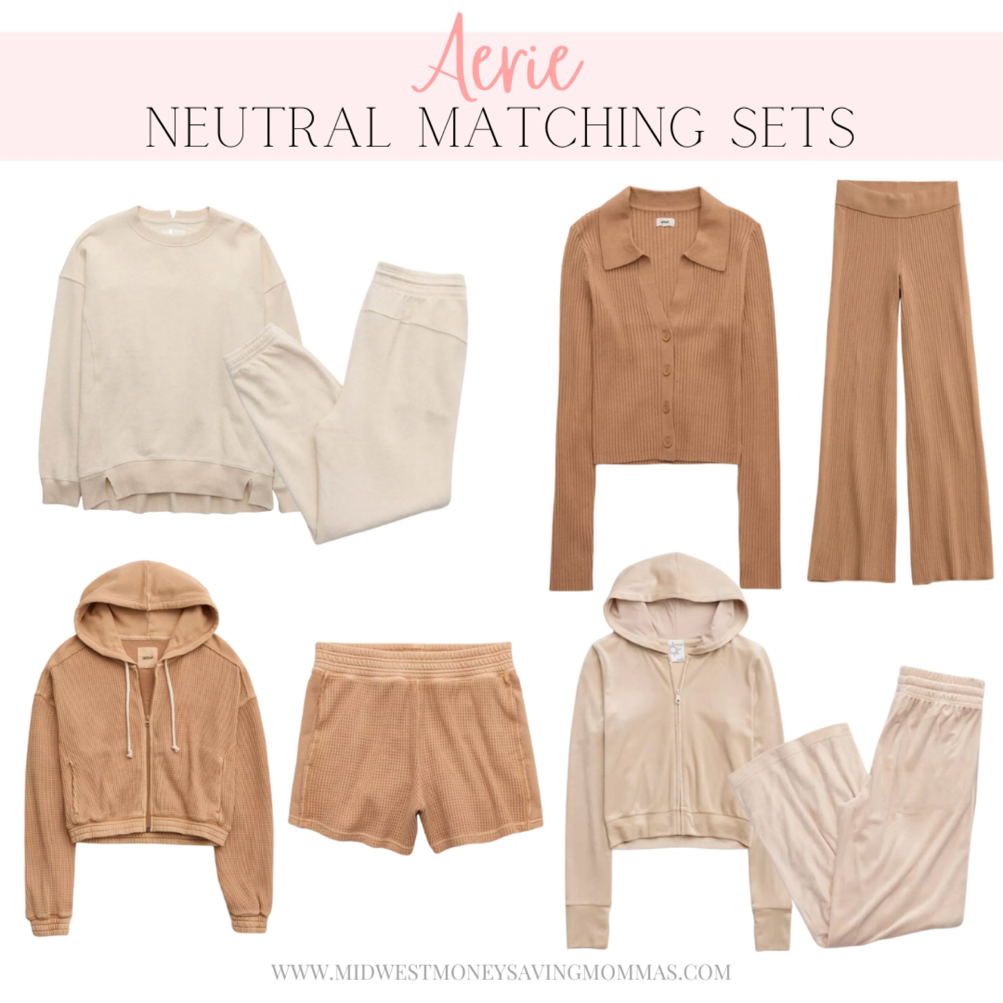 Aerie Neutral Matching Sets 

Fall outfits  travel outfit  loungewear  athleisure  sweatpants  sweatshirt 

#LTKstyletip #LTKSale #LTKfindsunder100