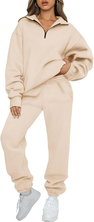 AUTOMET Womens 2 Piece Outfits Long Sleeve Sweatsuits Sets Half Zip Sweatshirts with Joggers Swea... | Amazon (US)