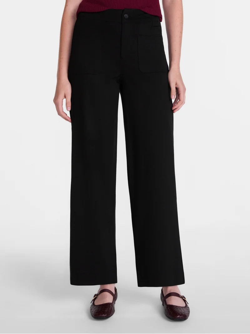 Scenario Women's Patch Pocket Ponte Pant, 28" Inseam, Sizes 0-20 | Walmart (US)